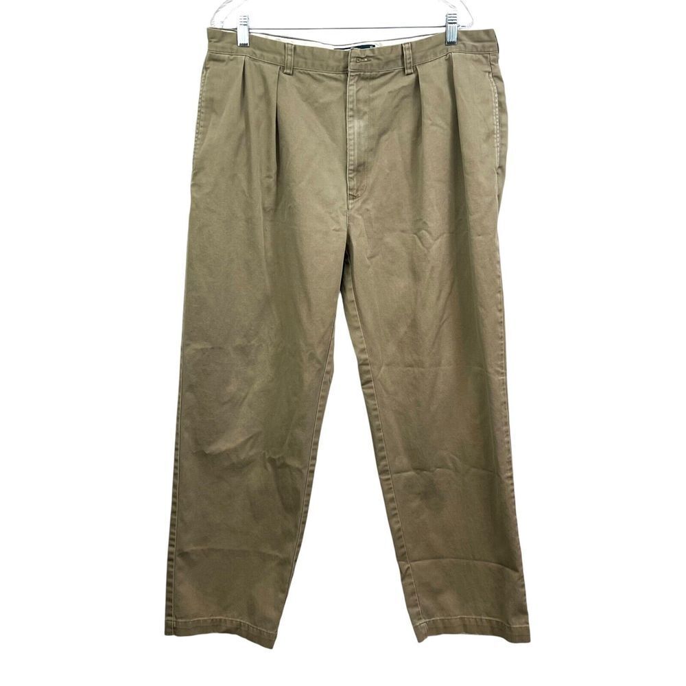 Polo By Ralph Lauren Mens Andrew Pants Pleated Chino Slash Pockets Khaki Sz W38*